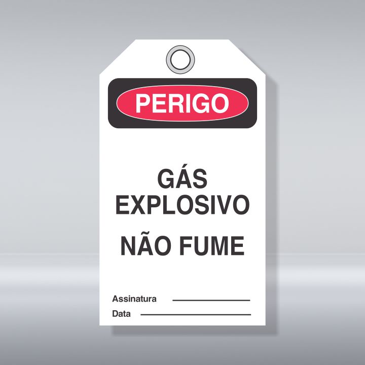 CARTÃO TRAVAMENTO PERIGO | GÁS EXPLOSIVO NÃO FUME